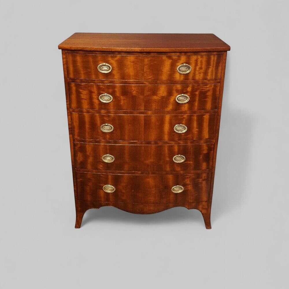 George VI Mahogany Bow Front Chest