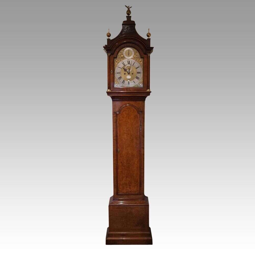 George III Walnut Longcase Clock By Bentley London