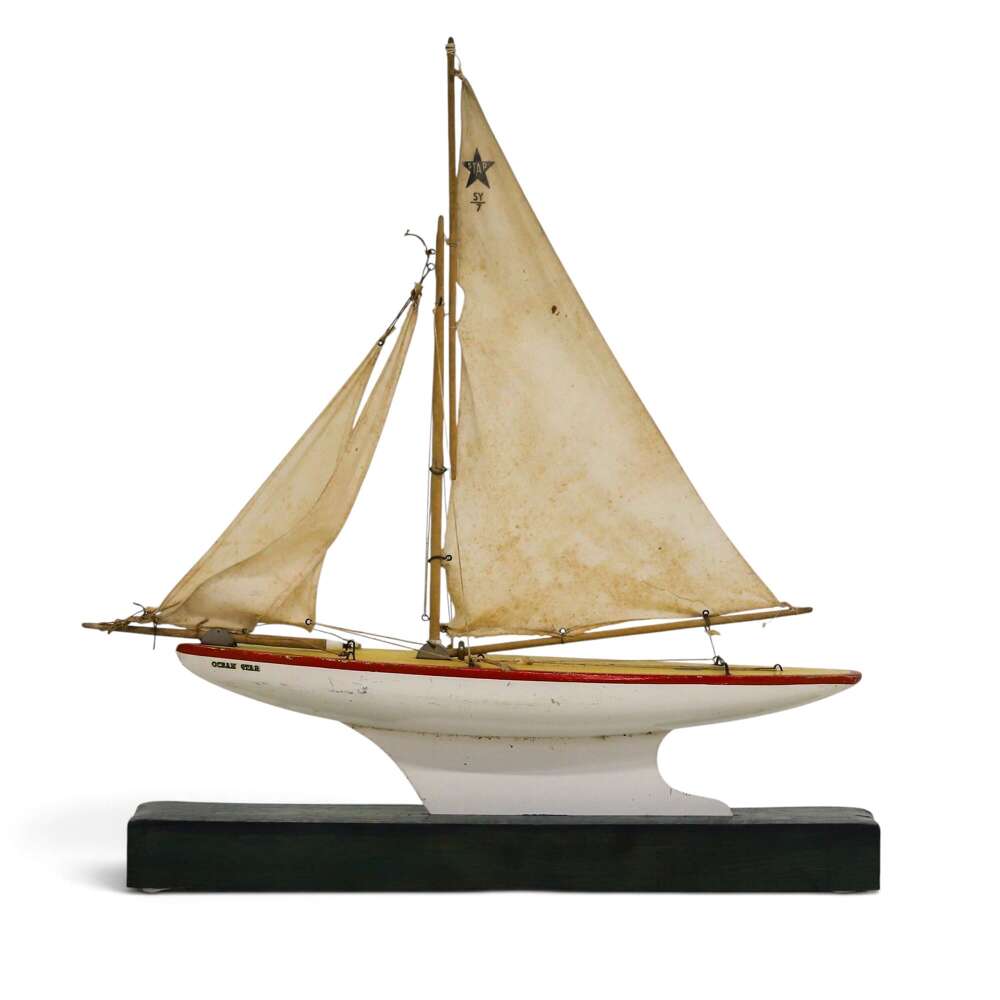 1950s English Pond Yacht &mdash; &ldquo;Ocean Star&rdquo; on Later Stand