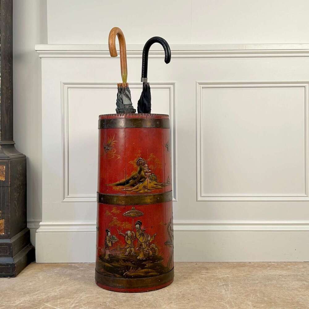 Edwardian Chinoiserie and Japanned Umbrella / Stick Stand