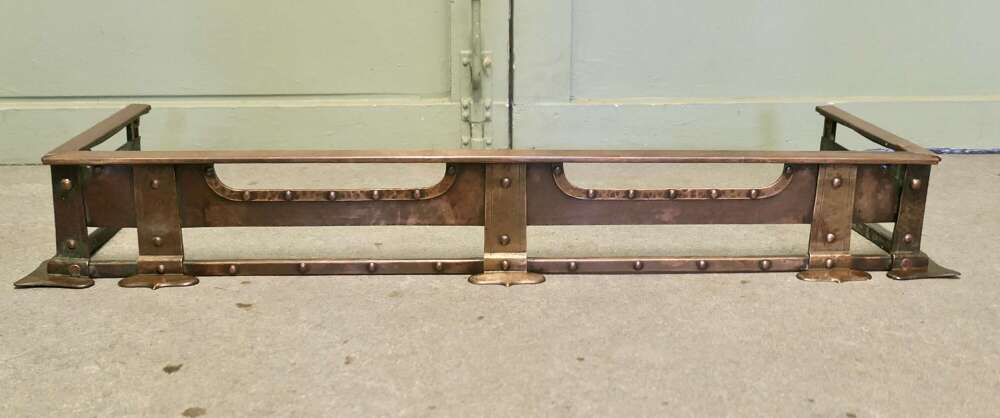 19th Century Arts and Crafts Brutalist Riveted Copper Fender  A superb design statement