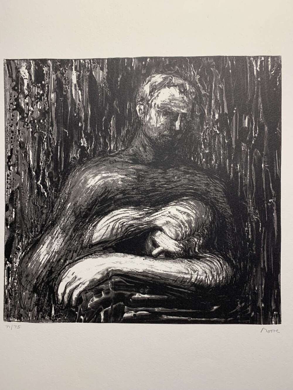 Two figures embracing-lithograph, 71/75 signed Moore