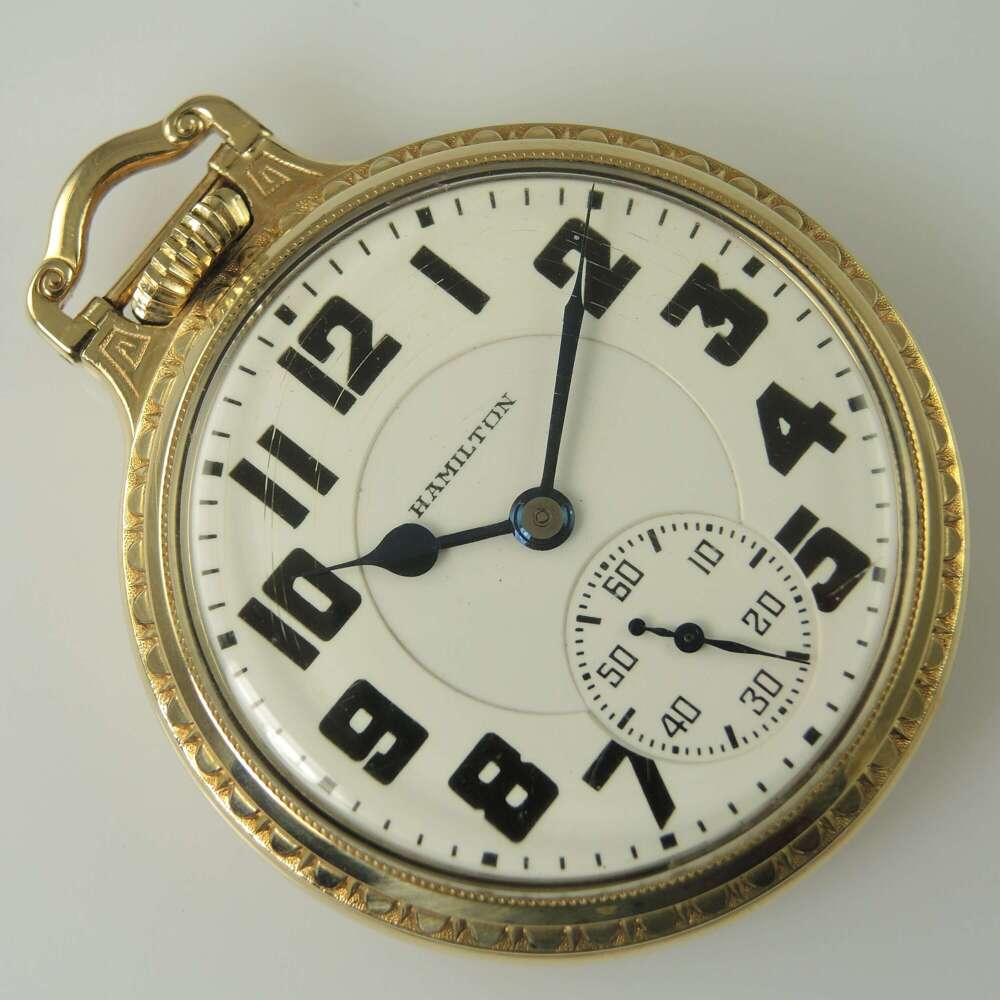 16 size 21 Jewel Hamilton 992E pocket watch c1940