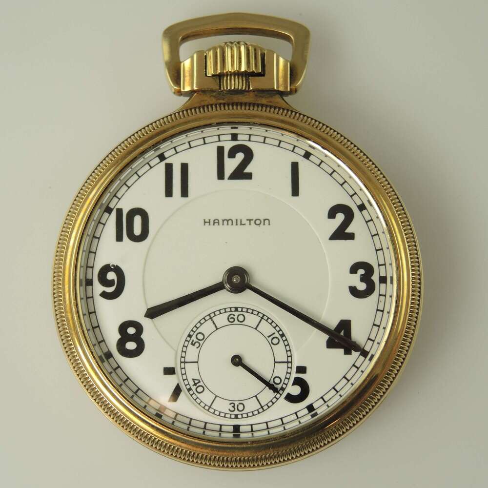 Mint 16s 23J Hamilton 950E pocket watch c1939
