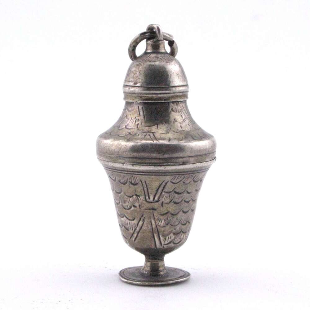 German Circa 1710 Silver Scent Jar/Pomander/Bottle