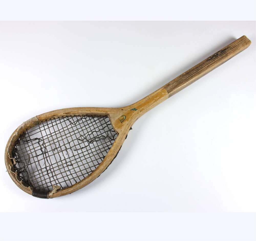 Vintage Real Tennis Racket. Grays Cambridge Lop Sided Tilt Head Racquet.