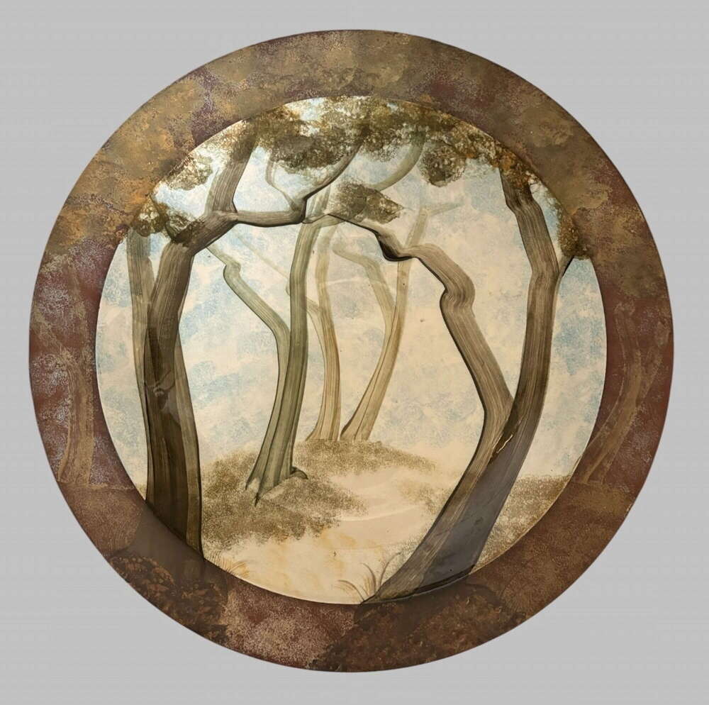 Ralph Jandrell  Large Studio Pottery Woodland Charger