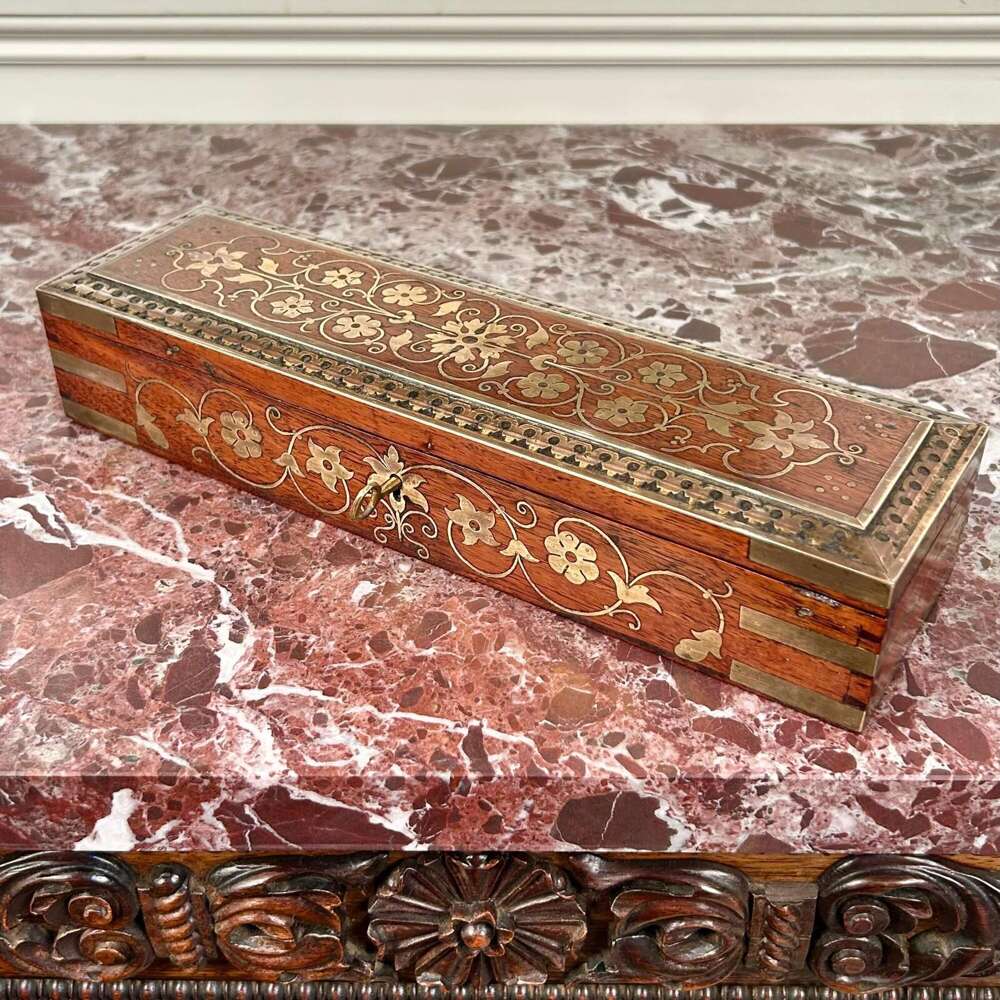 Beautiful Hoshiarpur Brass Inlaid Writing / Artists Box