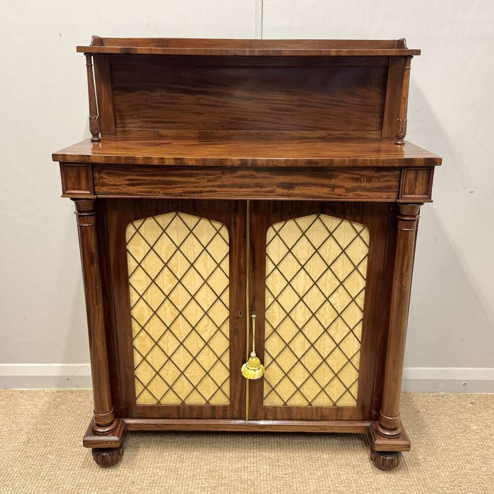 Regency Mahogany Chiffonier With Adjustable Shelves