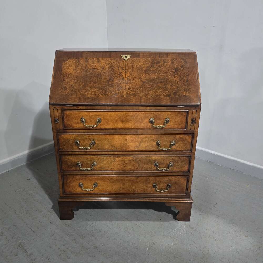 Super Burr Walnut Queen Anne Bureau