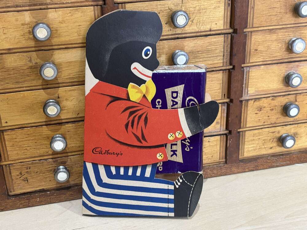 Scarce Cadbury's Figural Golly Chocolate Box & Dummy Bar c1950s