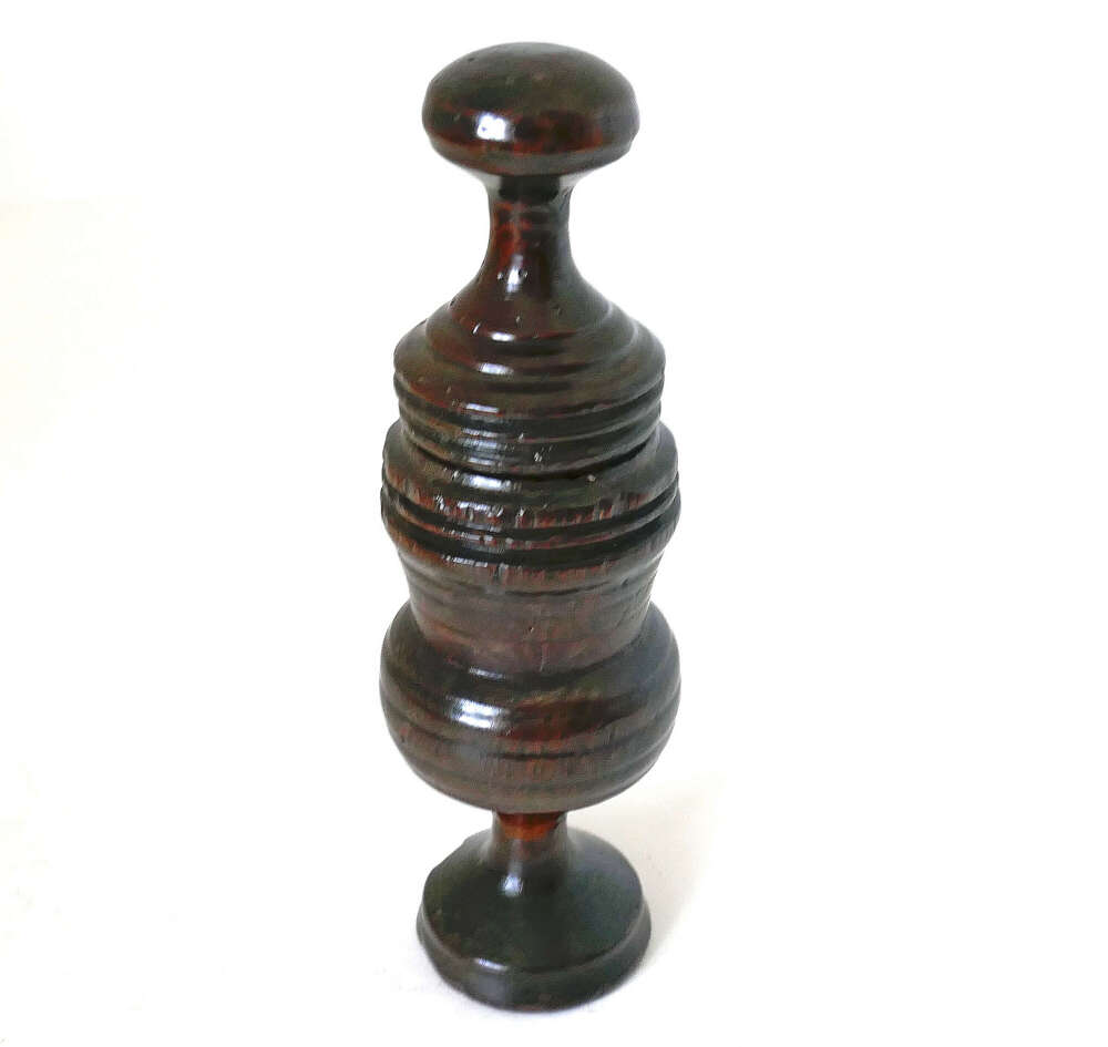 Antique Early Treen 17thc Two Part Sycamore Spice Grinder. English / Continental C1660-80.