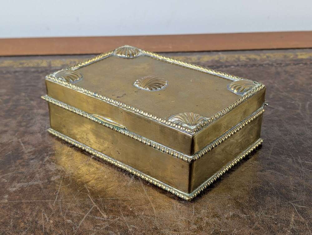 Vintage Brass Box with Scallop Shell Mounts