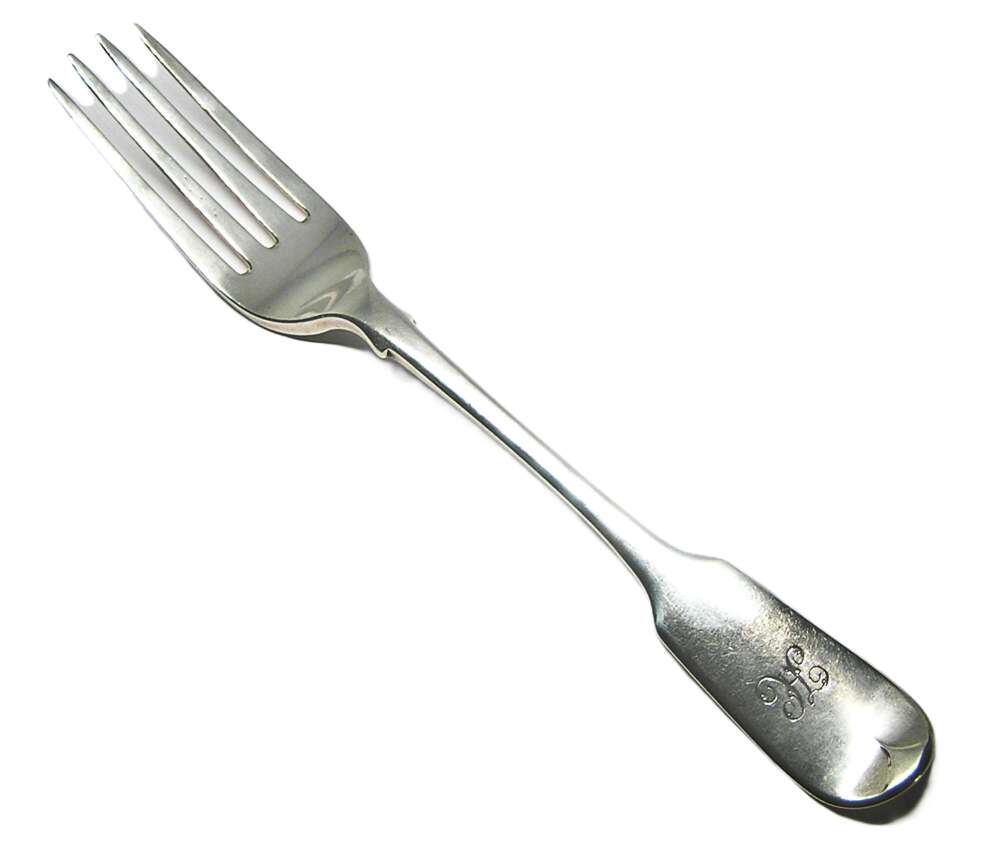 William IV solid silver table fork
