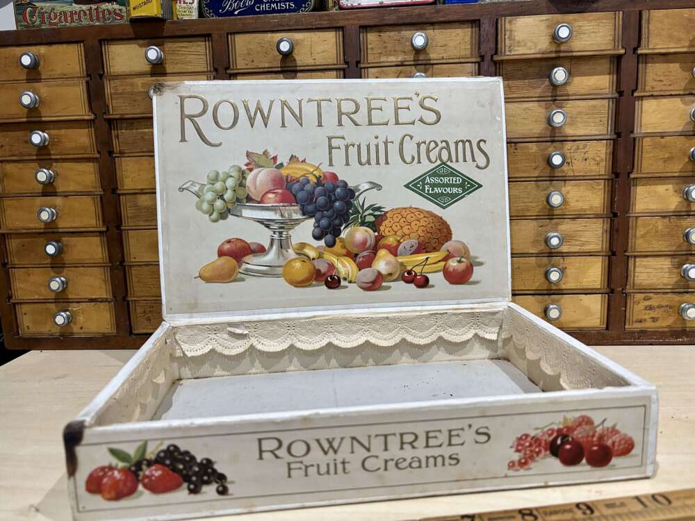 Rowntree's Fruit Cream Chocolate Counter Top Advertising Box c1930s