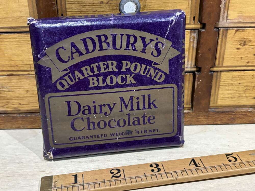 Cadbury's Quarter Pound Chocolate Dummy Bar Tasmania Australia c1920-30s