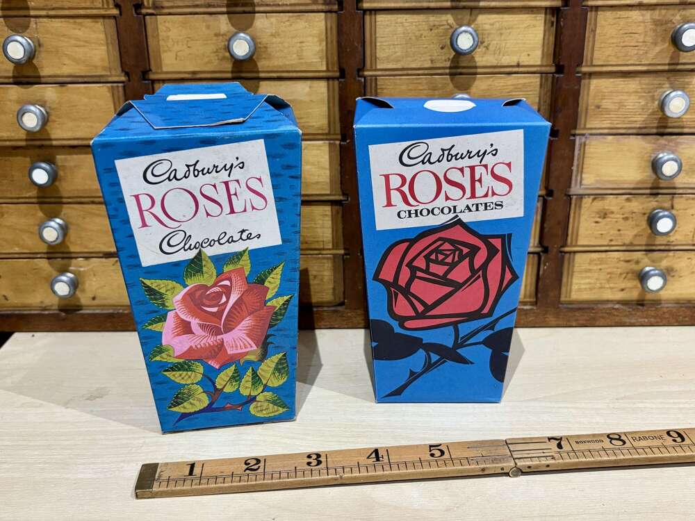 Pair Of Cadbury's Roses Chocolate Boxes c1950s / 60s