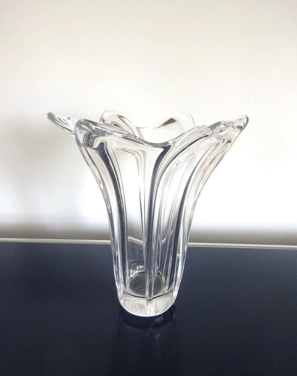 Vintage Vannes Crystal 6 Point Vase