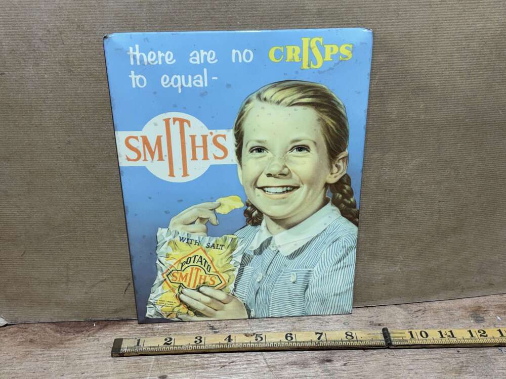 Smith's Crisps Advertising Card Sign c1960s
