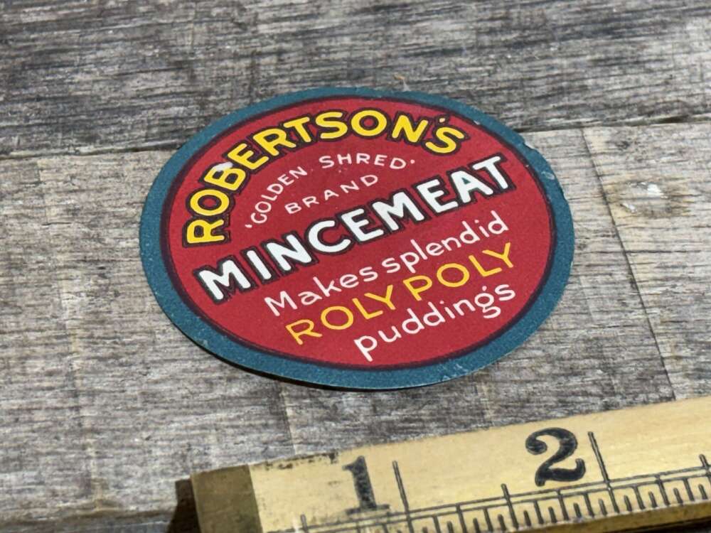 Robertson's Mincemeat Roly Poly Advertising Paper Label Ephemera c1930s