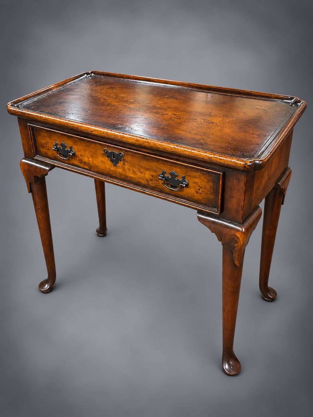 Antique Walnut Side Table with Drawer