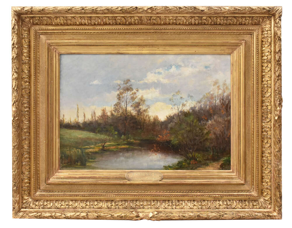 Antic Oil French Landscape Paintings Of Dordogne, Th&eacute;odore Gard&egrave;re, Xix