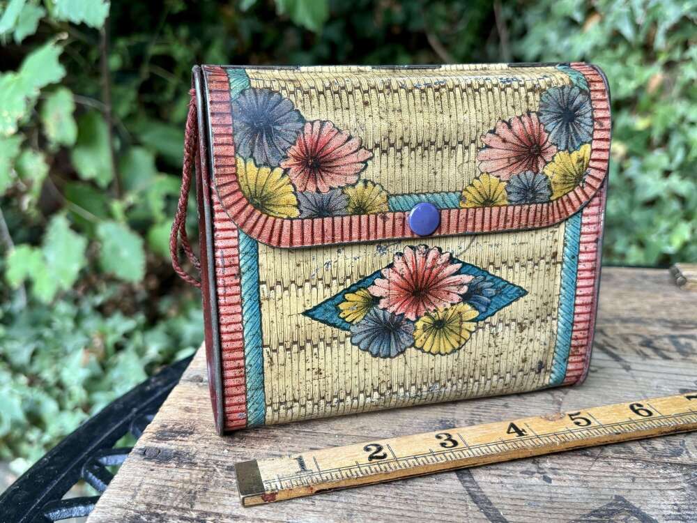 Handbag Wallet Biscuit Tin c1900s