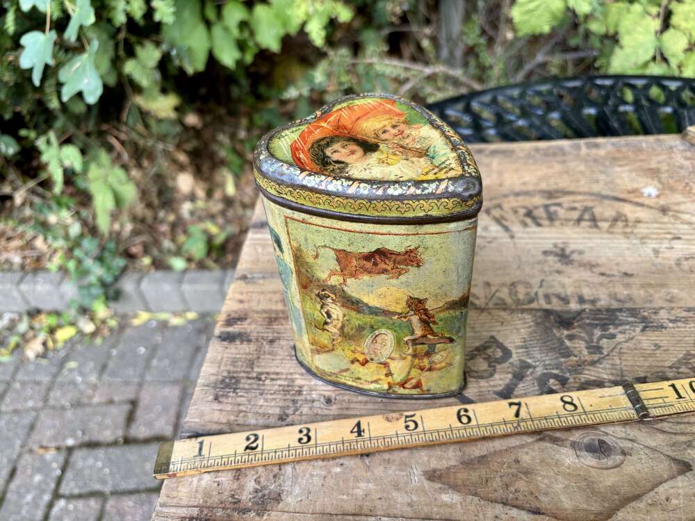 McVitie & Price Jack & Jill Nursery Rhyme Victorian Biscuit Tin c1900s