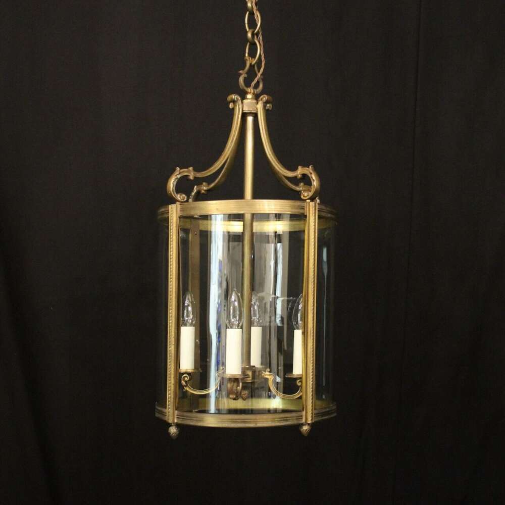 French Gilded Bronze Antique Hall Lantern