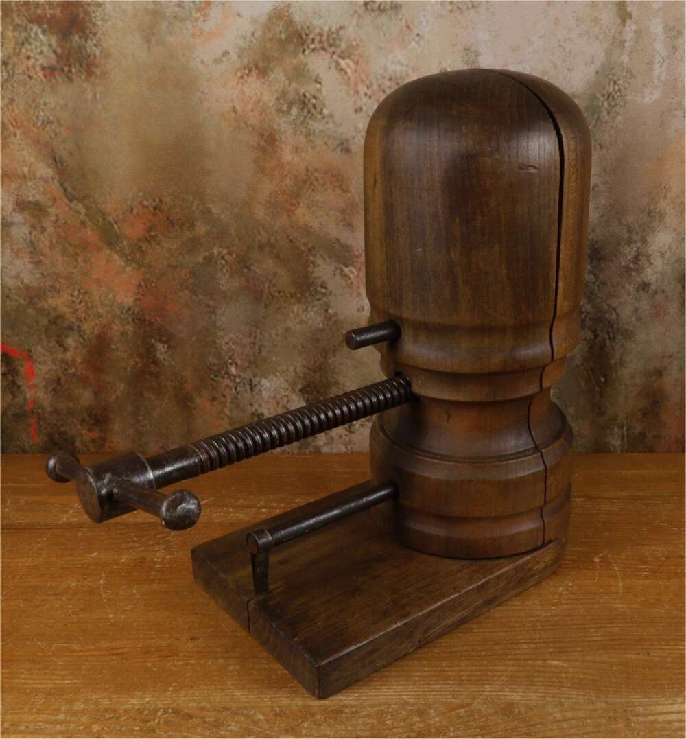 Antique Hat Stretcher. French Milliner's Shop Wooden Sizer Display.