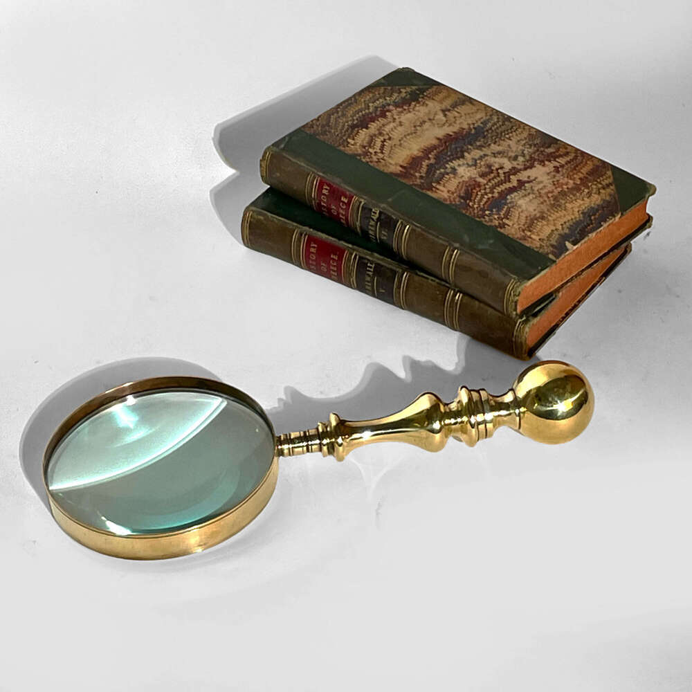 19th century brass magnifying glass