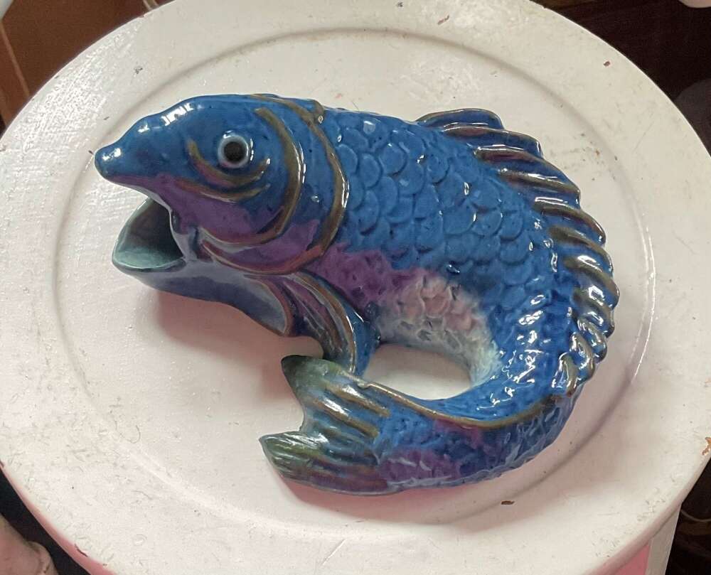 A Lauder Pottery Barnstaple Wall Pocket C1890