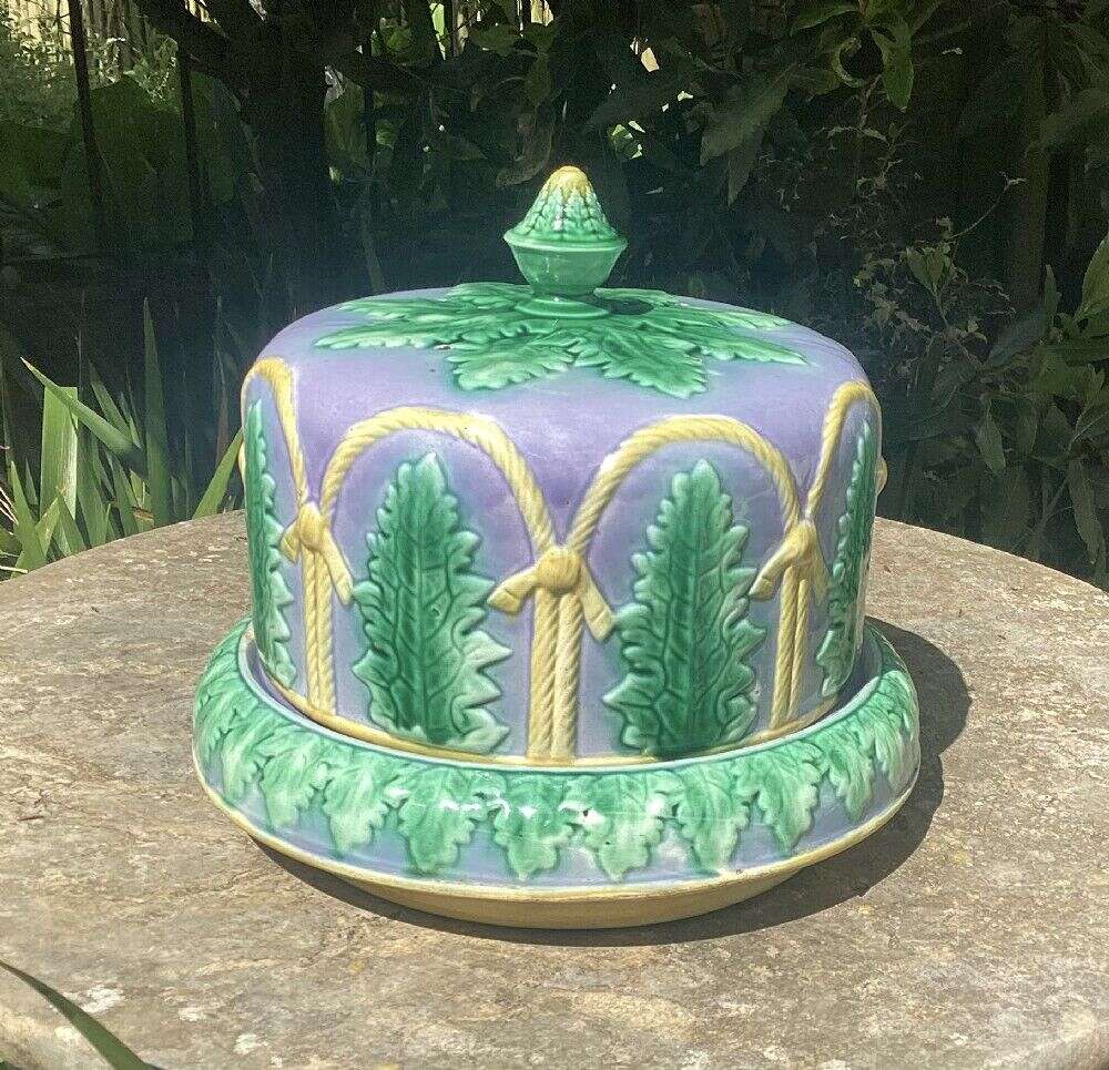 Victorian Majolica Cheese Dome C1880