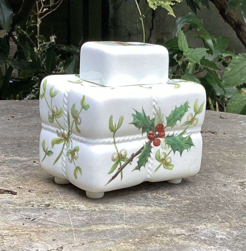 Unusual Minton Holly & Mistletoe Tea Caddy C1880