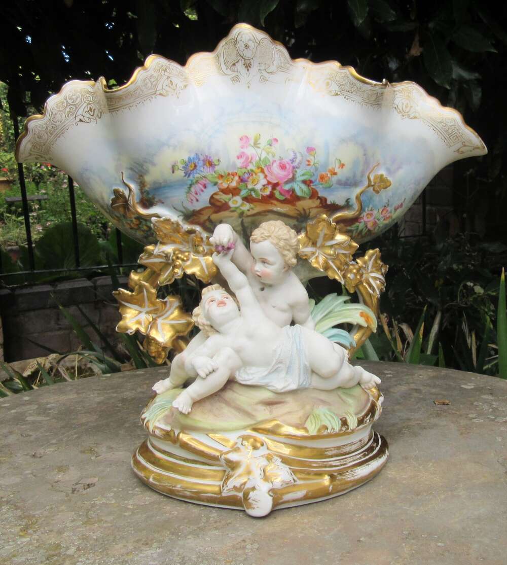 Antique Porcelain Cherub Centrepiece C1860