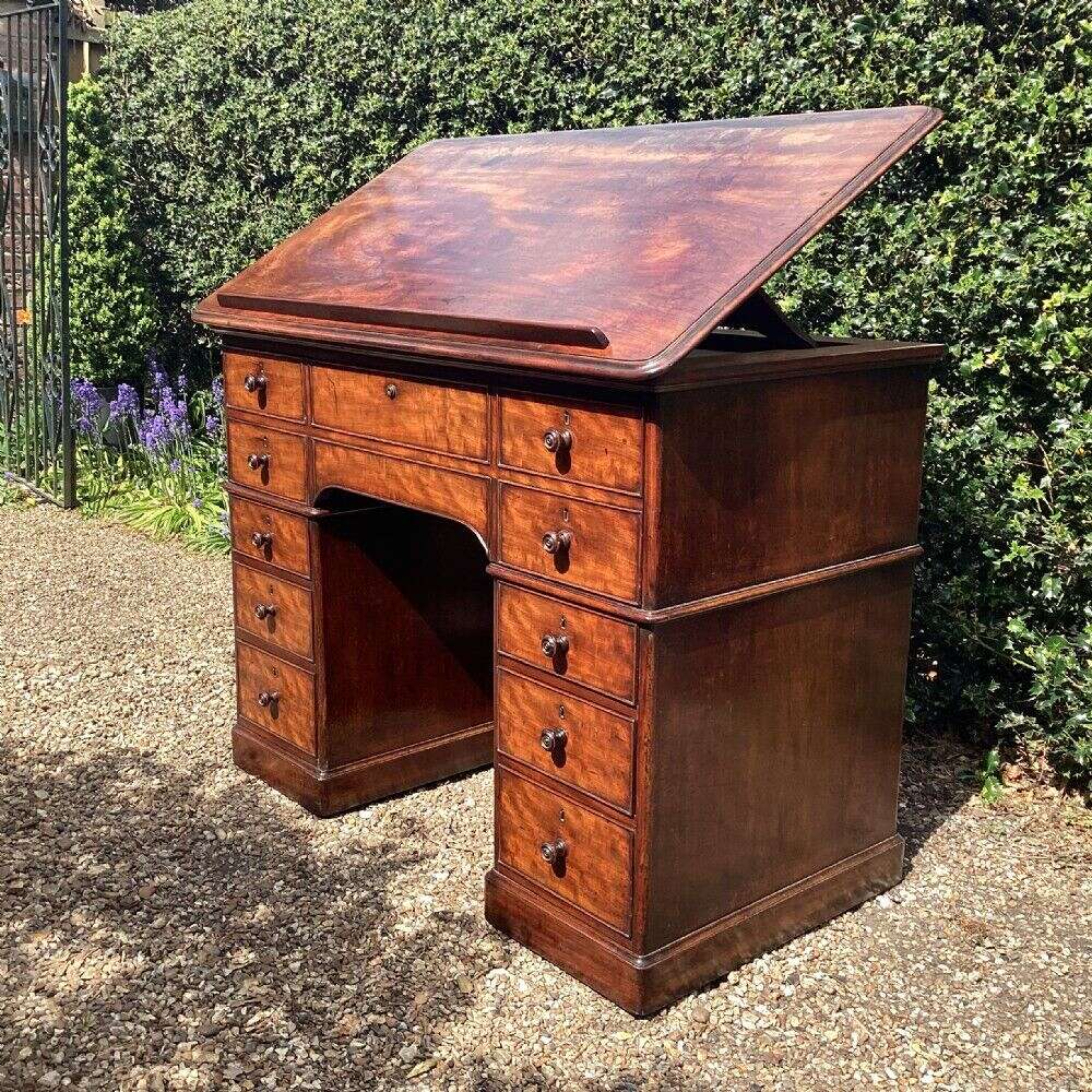 Fine Gillows Mahogany Architect's Desk Or Antique Library Table