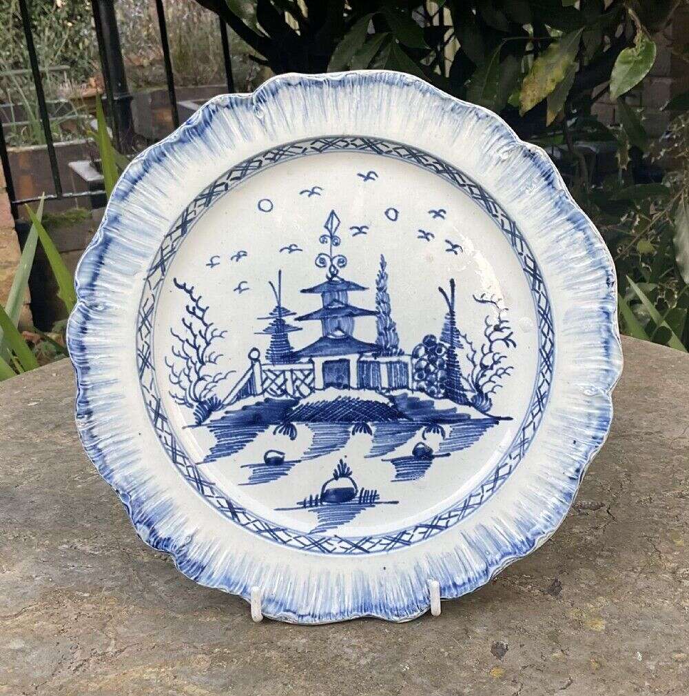 English Pearlware Chinese Pagoda Plate C1800