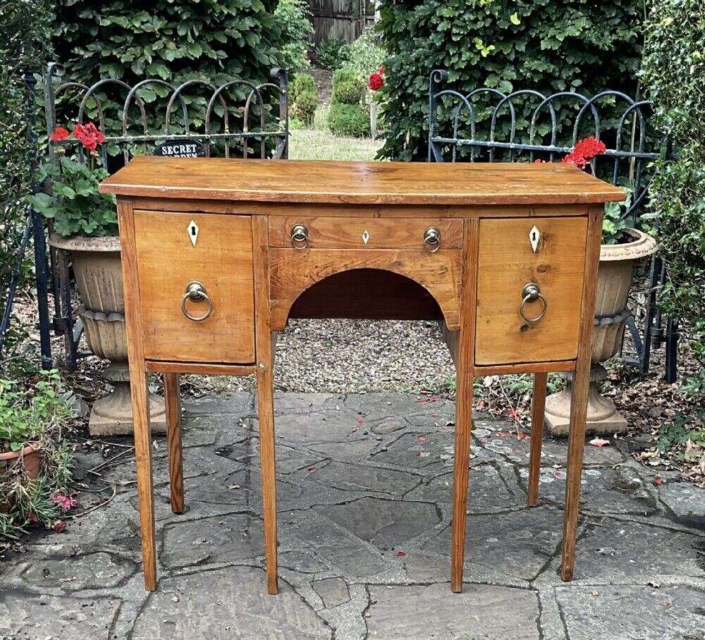 Small Georgian Pine Bowfront Antique Sideboard C1830