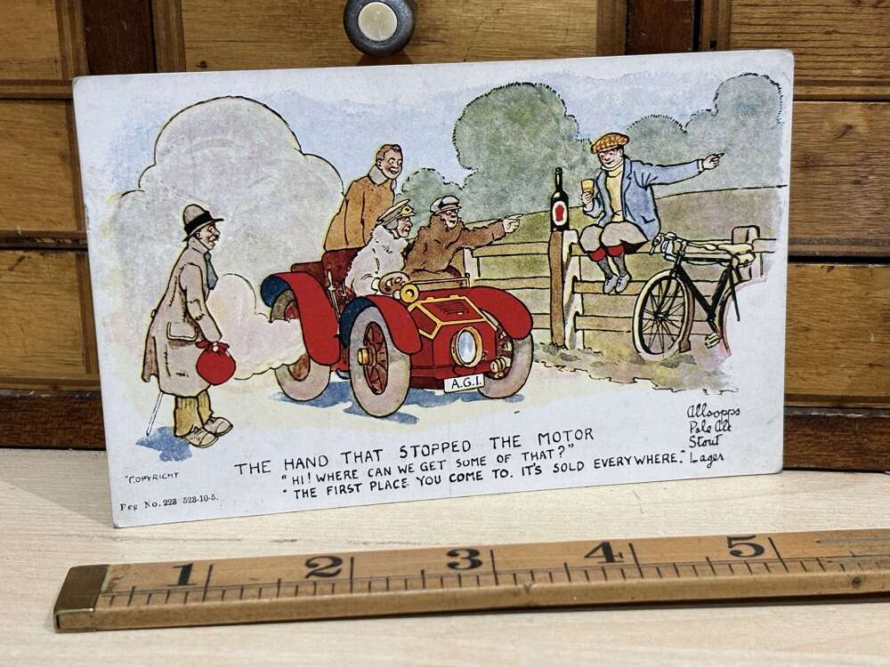 Allsopp's Beer Motor Card Advertising Trade Post Card c1900s