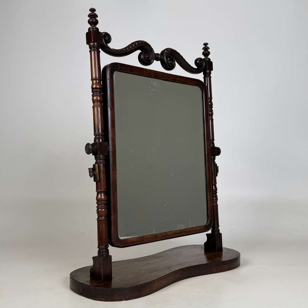  Antique 19th Century Regency Dressing Mirror In Mahogany 