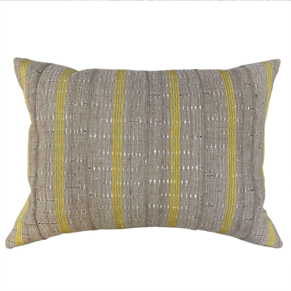 Yoruba Cushion With Yellow Stripes
