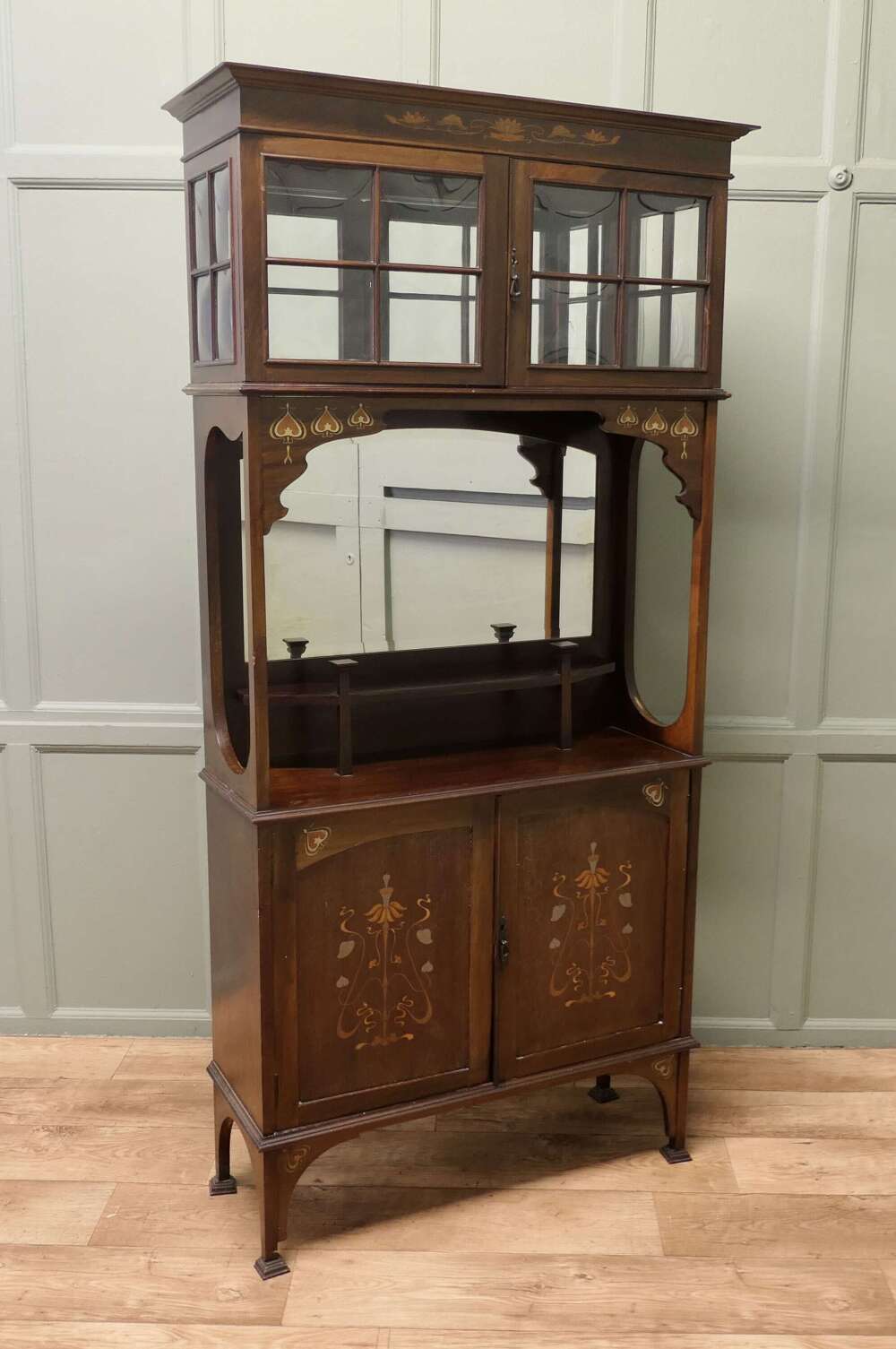 Art Nouveau Inlaid Display Cabinet, a Design by Shapland and Petter   This piece is being