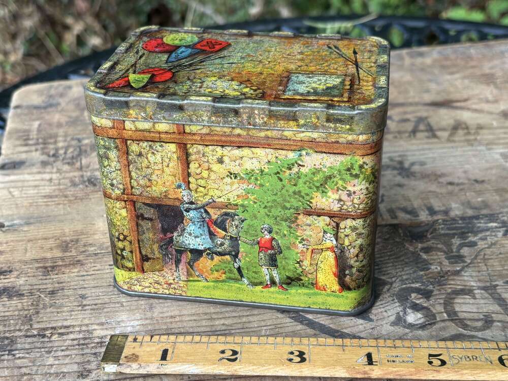 Green&rsquo;s Brighton Castle Shaped Toffee/  Biscuit Tin c1900s
