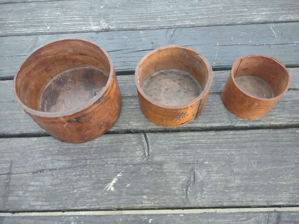  Set Of Bentwood Grain Measures