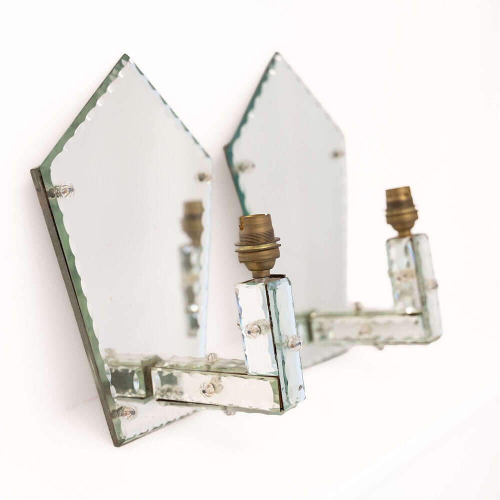Pair of Art Deco Mirrored Wall Lights