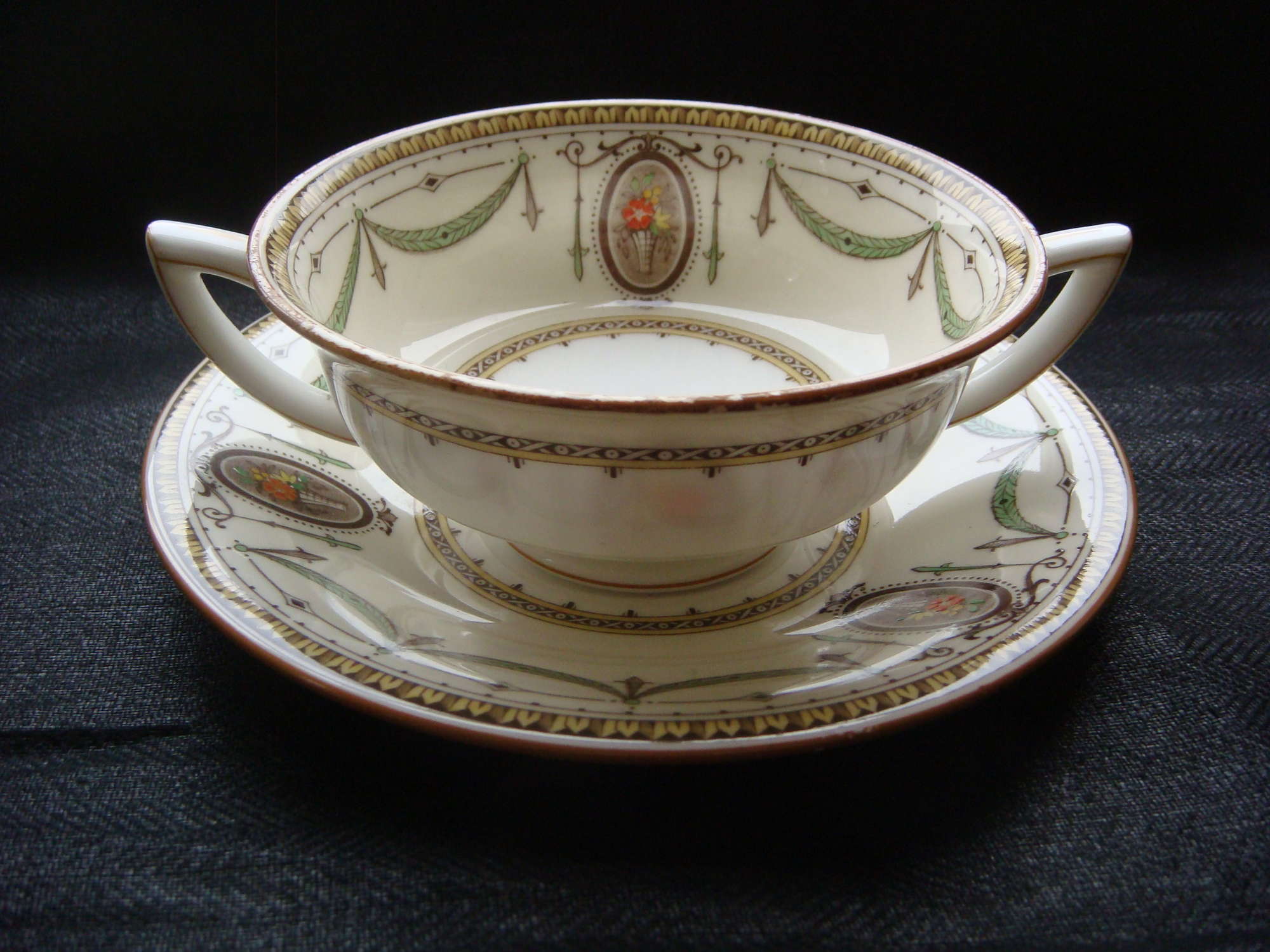 Art Nouveau Minton Double Handled Soup Bowl