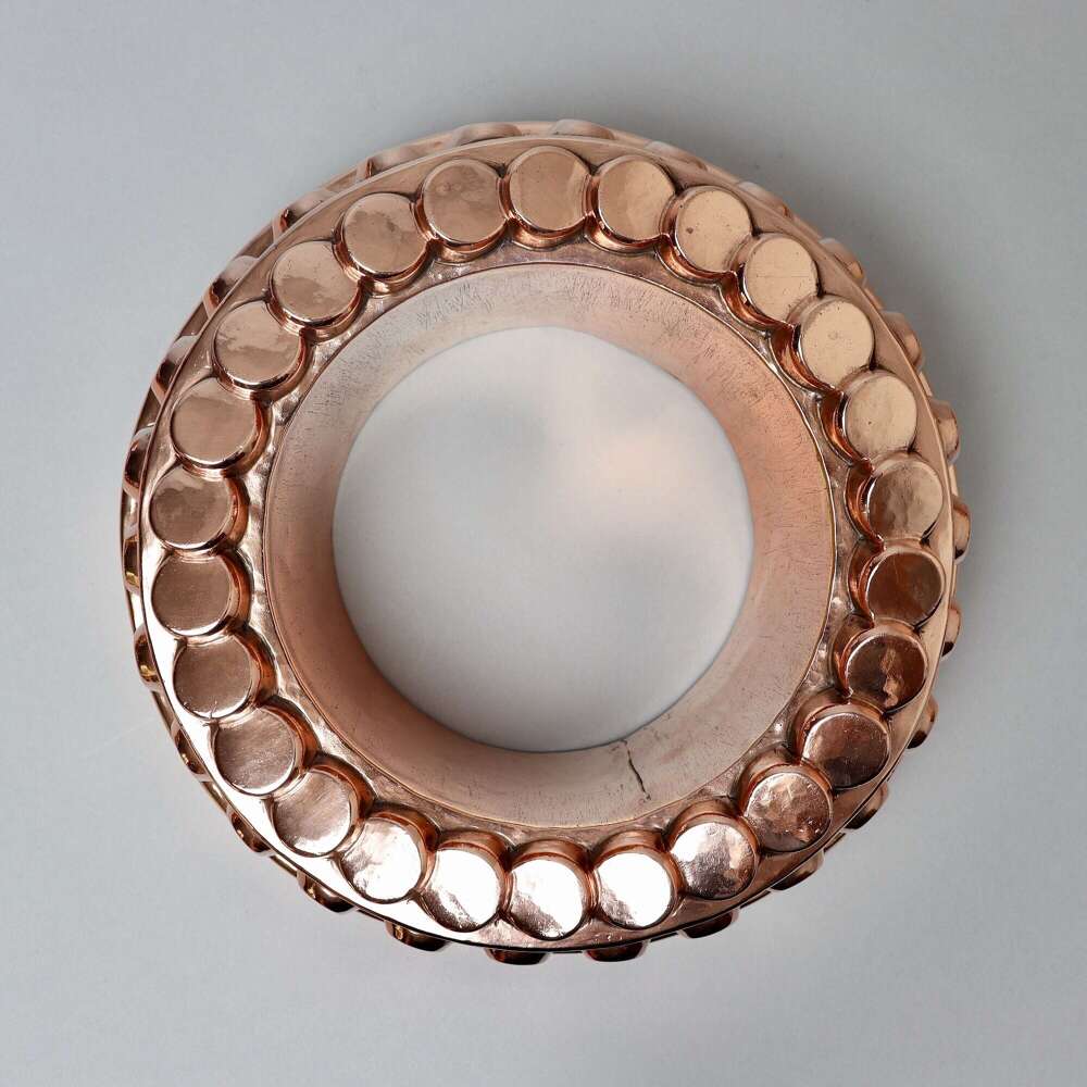 Copper Pennytop Mould. Engraved "J.K"
