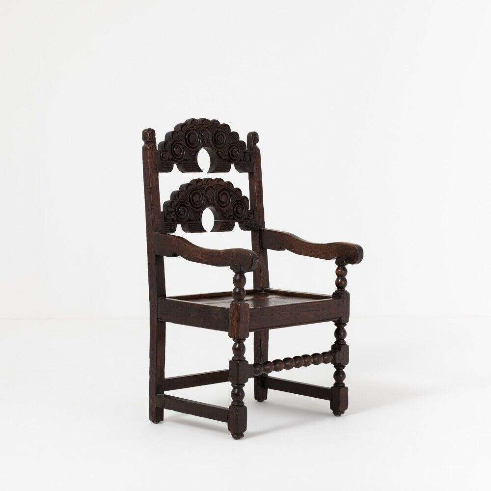 South Yorkshire 17th Century Joined Oak Antique Armchair