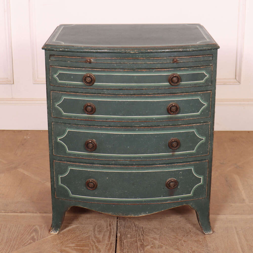 English Bowfront Bedside Chest of Drawers