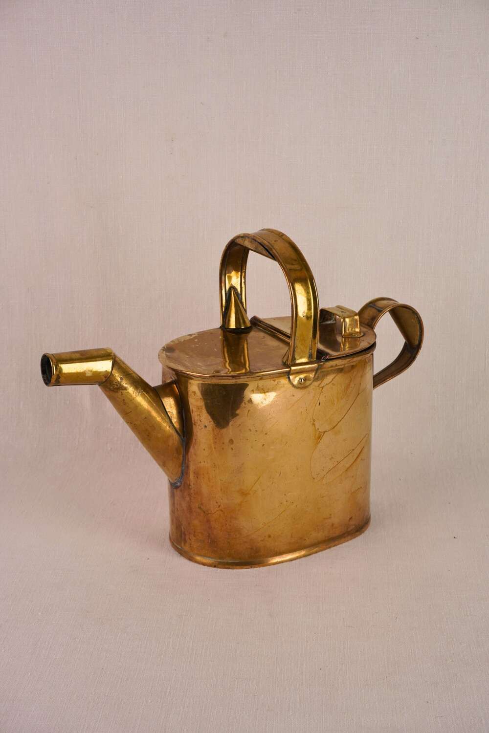 Antique French Brass Watering Can | Hinged Lid | Circa 1900
